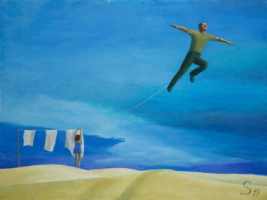 Pittura intitolato "Hold to the air" da Konstantin Siiatskii, Opera d'arte originale, Olio Montato su Telaio per barella in…