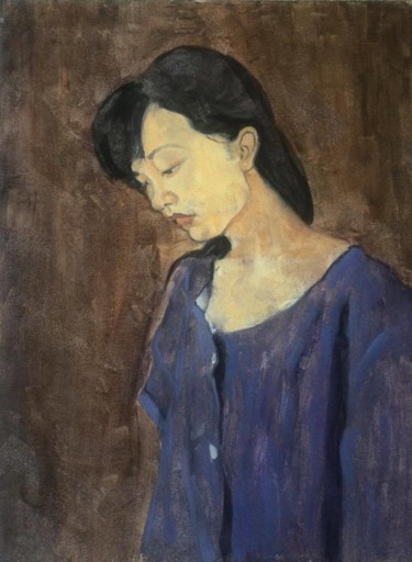 Ζωγραφική με τίτλο "Self Portrait" από Siyu Sun, Αυθεντικά έργα τέχνης, Λάδι