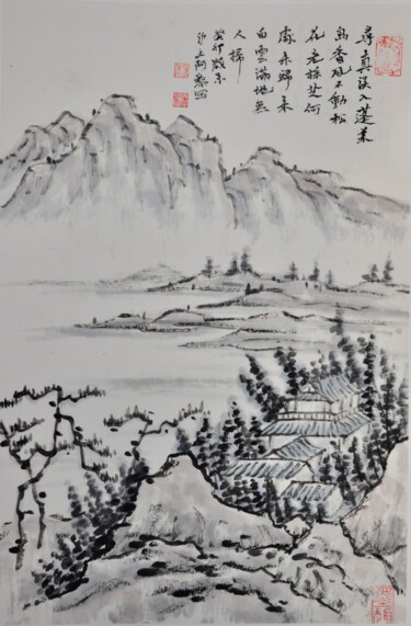 Pintura intitulada "Sur commande - Pein…" por Siyuan Li, Obras de arte originais, Tinta