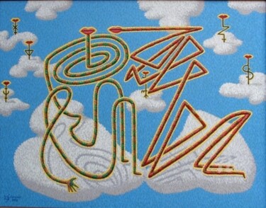 Картина под названием "На облаках" - Jori Sizonenko, Подлинное произведение искусства, Масло