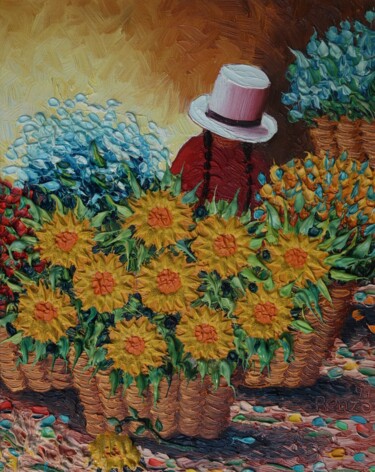 Peinture intitulée "South America. Sun…" par Sjoerd Nienhuys, Œuvre d'art originale, Huile Monté sur Châssis en bois