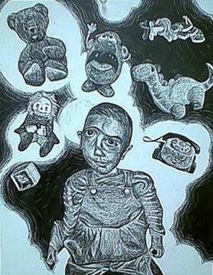 Painting titled "Twisted Childhood" by Sarah Johnson, Original Artwork, Other