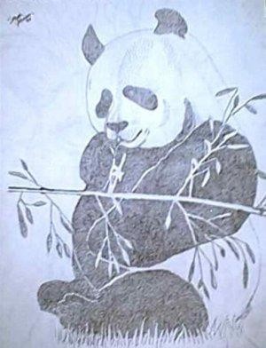 Painting titled "Panda" by Sarah Johnson, Original Artwork, Other