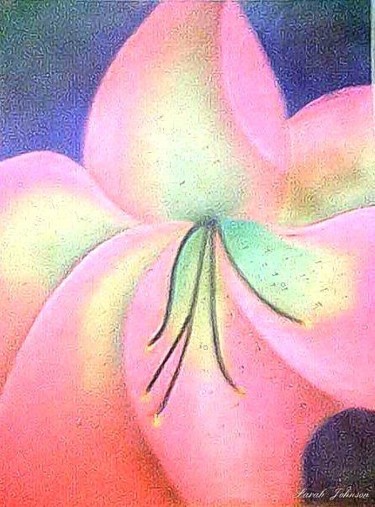 Painting titled "Pastel Flower" by Sarah Johnson, Original Artwork