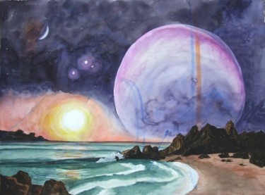 Painting titled "New Moon" by Sarah Johnson, Original Artwork