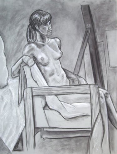 Drawing titled "Study of Chelsea" by Sarah Johnson, Original Artwork