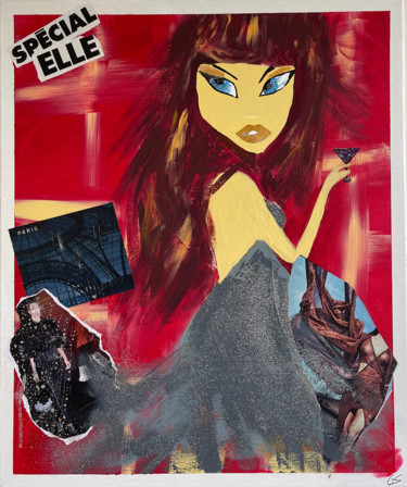 Painting titled "Miss Spécial Elle/…" by Gaelle Skura, Original Artwork, Acrylic