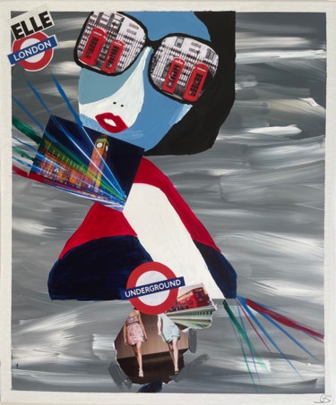 Painting titled "Miss London #9" by Gaelle Skura, Original Artwork, Acrylic
