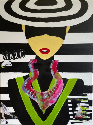 Painting titled "Miss Bijoux #11" by Gaelle Skura, Original Artwork, Acrylic
