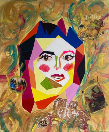 Painting titled "Miss Miami #17" by Gaelle Skura, Original Artwork, Acrylic