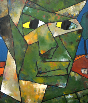 Malerei mit dem Titel "Self-portrait" von Vladimir Skalkin, Original-Kunstwerk, Öl