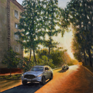 Schilderij getiteld "Evening" door Vladimir Skalkin, Origineel Kunstwerk, Olie