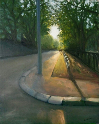Painting titled "Evening 2" by Vladimir Skalkin, Original Artwork, Oil