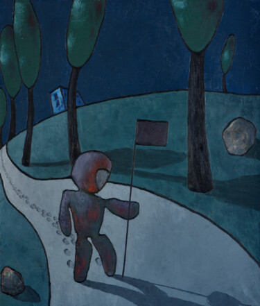 Pintura intitulada "A brave little man…" por Vladimir Skalkin, Obras de arte originais, Óleo