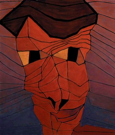 Pittura intitolato "Curious Man" da Vladimir Skalkin, Opera d'arte originale, Olio