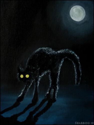Drawing titled "Spookkat" by Skarbog, Original Artwork, Other