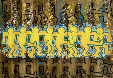 "Joy of Motion" başlıklı Tablo Skayzoo tarafından, Orijinal sanat, Akrilik Ahşap panel üzerine monte edilmiş
