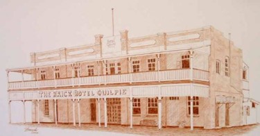 Drawing titled "Quilpie Hotel West…" by Outback Sketch Artist, Original Artwork