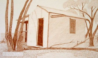 Drawing titled "Old Shed South West…" by Outback Sketch Artist, Original Artwork