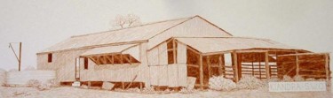 Drawing titled "Woolshed South West…" by Outback Sketch Artist, Original Artwork
