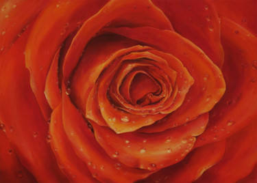 Malerei mit dem Titel "die Rose" von Anna Lang, Original-Kunstwerk, Öl