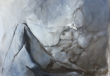 Peinture intitulée "nu sur canape I" par Skipp Von Danzig, Œuvre d'art originale, Huile