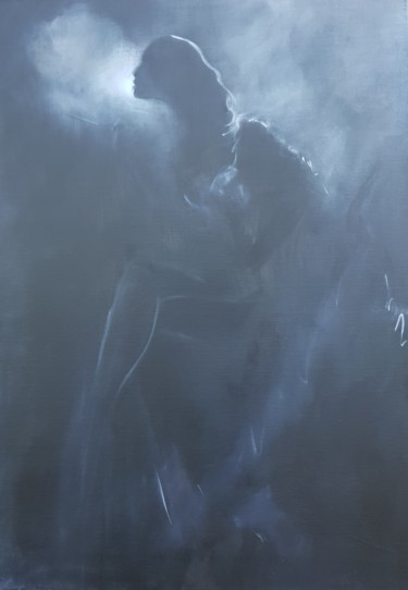 Pintura titulada "smoking" por Skipp Von Danzig, Obra de arte original, Oleo Montado en Bastidor de camilla de madera
