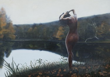 Painting titled "nu 1992" by Skipp Von Danzig, Original Artwork, Oil
