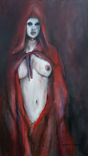 Painting titled "masquee II" by Skipp Von Danzig, Original Artwork, Oil