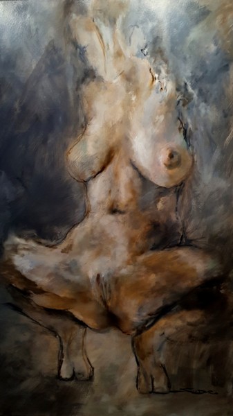 Peinture intitulée "Satyress" par Skipp Von Danzig, Œuvre d'art originale, Huile Monté sur Châssis en bois