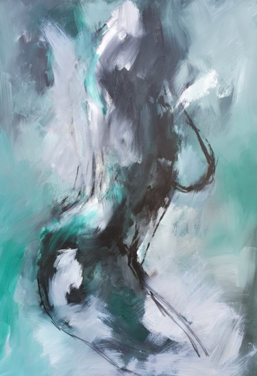 Pintura titulada "nude in black, whit…" por Skipp Von Danzig, Obra de arte original, Oleo