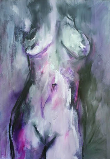 Peinture intitulée "nude in black, whit…" par Skipp Von Danzig, Œuvre d'art originale, Huile