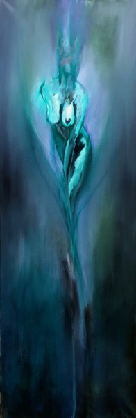 Картина под названием "etude "Orchid" #2" - Skipp Von Danzig, Подлинное произведение искусства, Масло