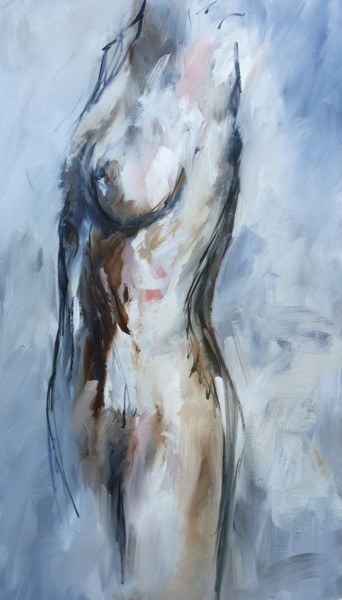 Painting titled "torso" by Skipp Von Danzig, Original Artwork, Oil