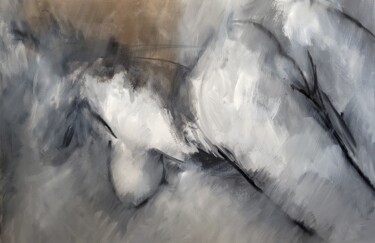 Peinture intitulée "nude in black, whit…" par Skipp Von Danzig, Œuvre d'art originale, Huile