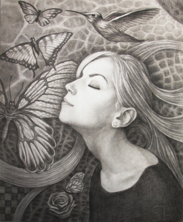Dibujo titulada "Romantic Anna" por Sergey Sklyarov (Sklyar), Obra de arte original, Oleo Montado en Cartulina