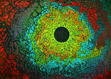 Картина под названием "Invisible Sun" - Sergey Sklyarov (Sklyar), Подлинное произведение искусства, Масло Установлен на Дере…