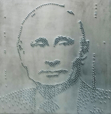 Sculpture intitulée "V V P" par Sergey Sklyarov (Sklyar), Œuvre d'art originale, Métaux Monté sur Panneau de bois