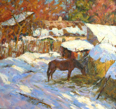 Картина под названием "Зимой" - Mikola Skobelskiy, Подлинное произведение искусства