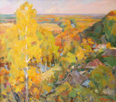 Картина под названием "Золотая осень" - Mikola Skobelskiy, Подлинное произведение искусства
