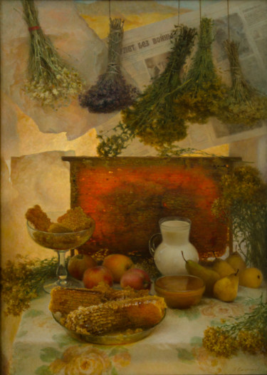 Peinture intitulée "Red honey .jpg" par Igor Skorikov, Œuvre d'art originale, Huile