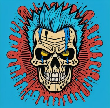 Druckgrafik mit dem Titel "skullpop series #012" von Skullvers3, Original-Kunstwerk, Digitaldruck