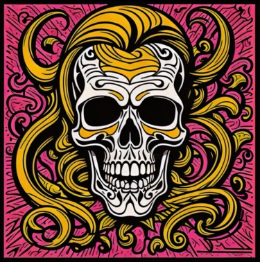 Gravures & estampes intitulée "skullpop series #019" par Skullvers3, Œuvre d'art originale, Impression numérique