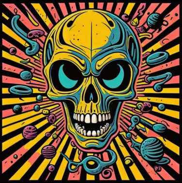 Druckgrafik mit dem Titel "skullpop series #009" von Skullvers3, Original-Kunstwerk, Digitaldruck