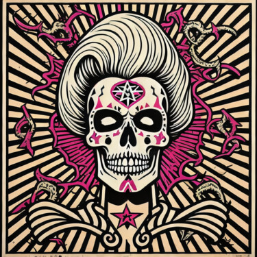 Prenten & gravures getiteld "skullpop series #005" door Skullvers3, Origineel Kunstwerk, Digitale afdruk