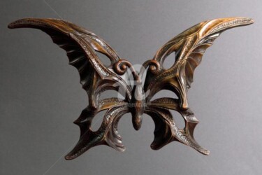 Скульптура под названием "Бабочка" - Сергей Чеченов, Подлинное произведение искусства, Дерево
