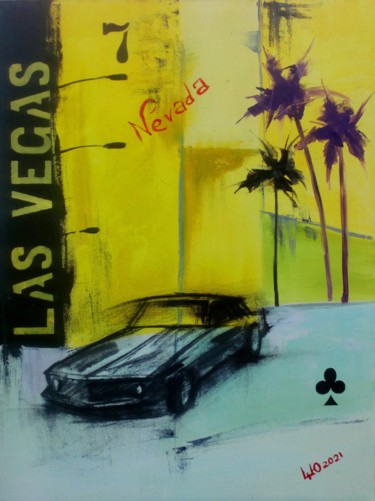 Картина под названием "Лас-вегас" - Юрий Шкуропат, Подлинное произведение искусства, Масло