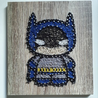 Art textile intitulée "Batman" par Sky'Art, Œuvre d'art originale, String Art
