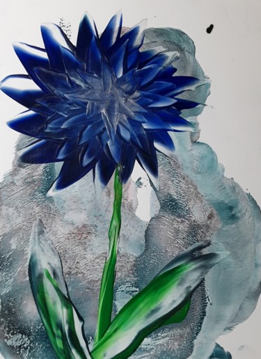 Digital Arts titled "Flower crystal" by Heather Prosser, Original Artwork, Encaustic