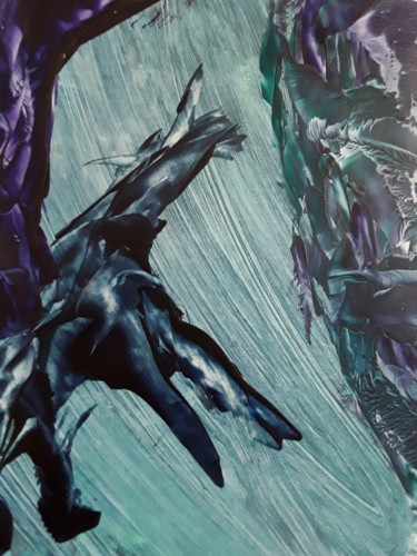 Arts numériques intitulée "Dark unicorn" par Heather Prosser, Œuvre d'art originale, Encaustique